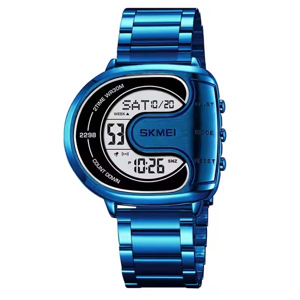 ⌚ SKMEI 2298 Digital Stainless Steel Luminous Men’s Watch – Blue