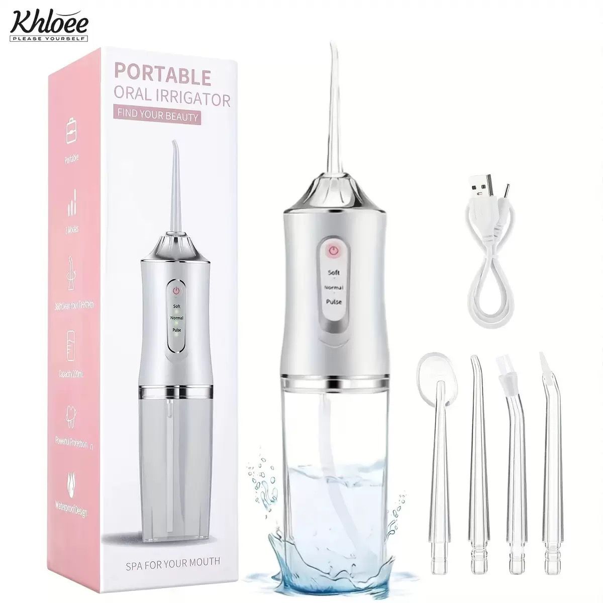 Portable Dental Water Flosser Oral Irrigator – 220ml