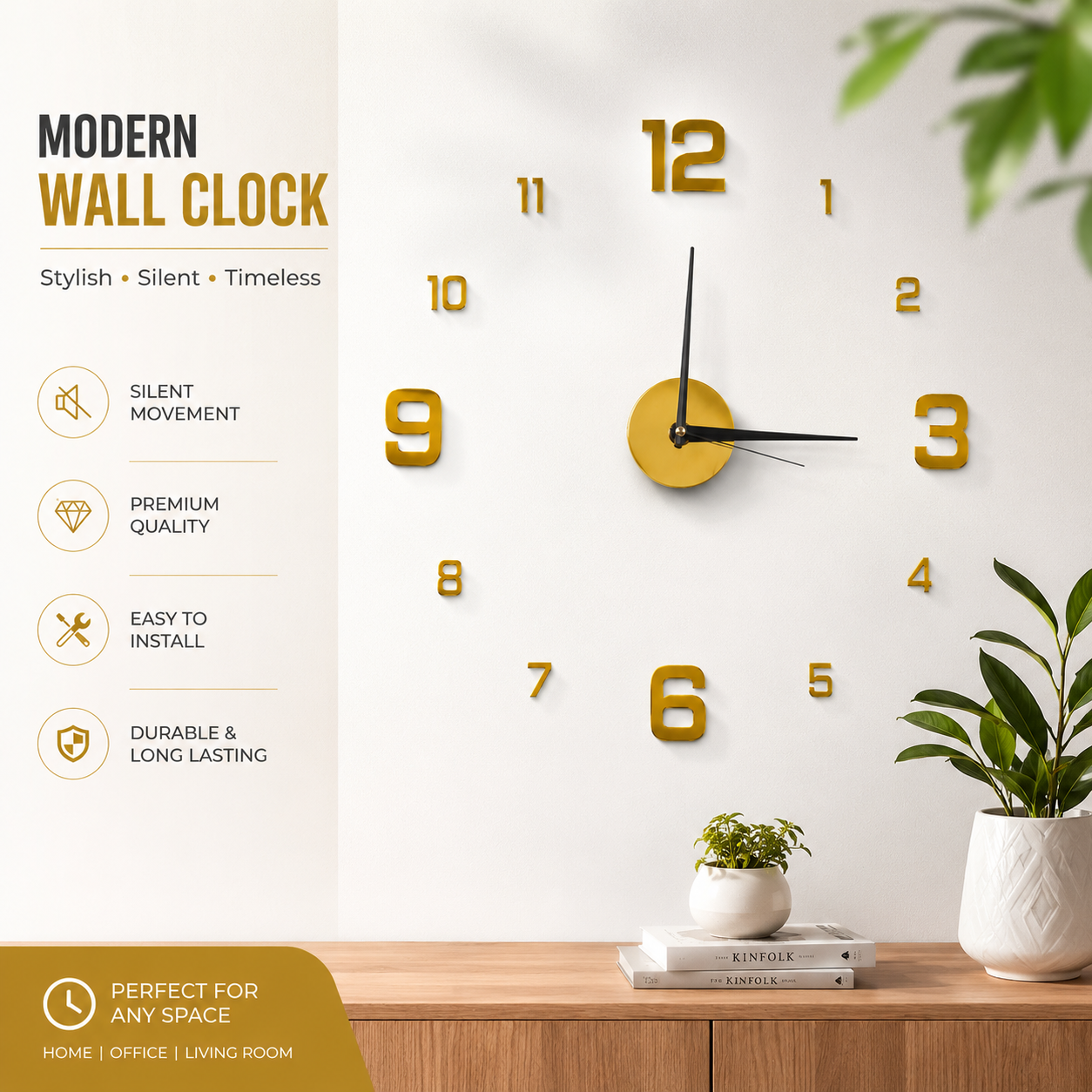 3D DIY Frameless Wall Clock